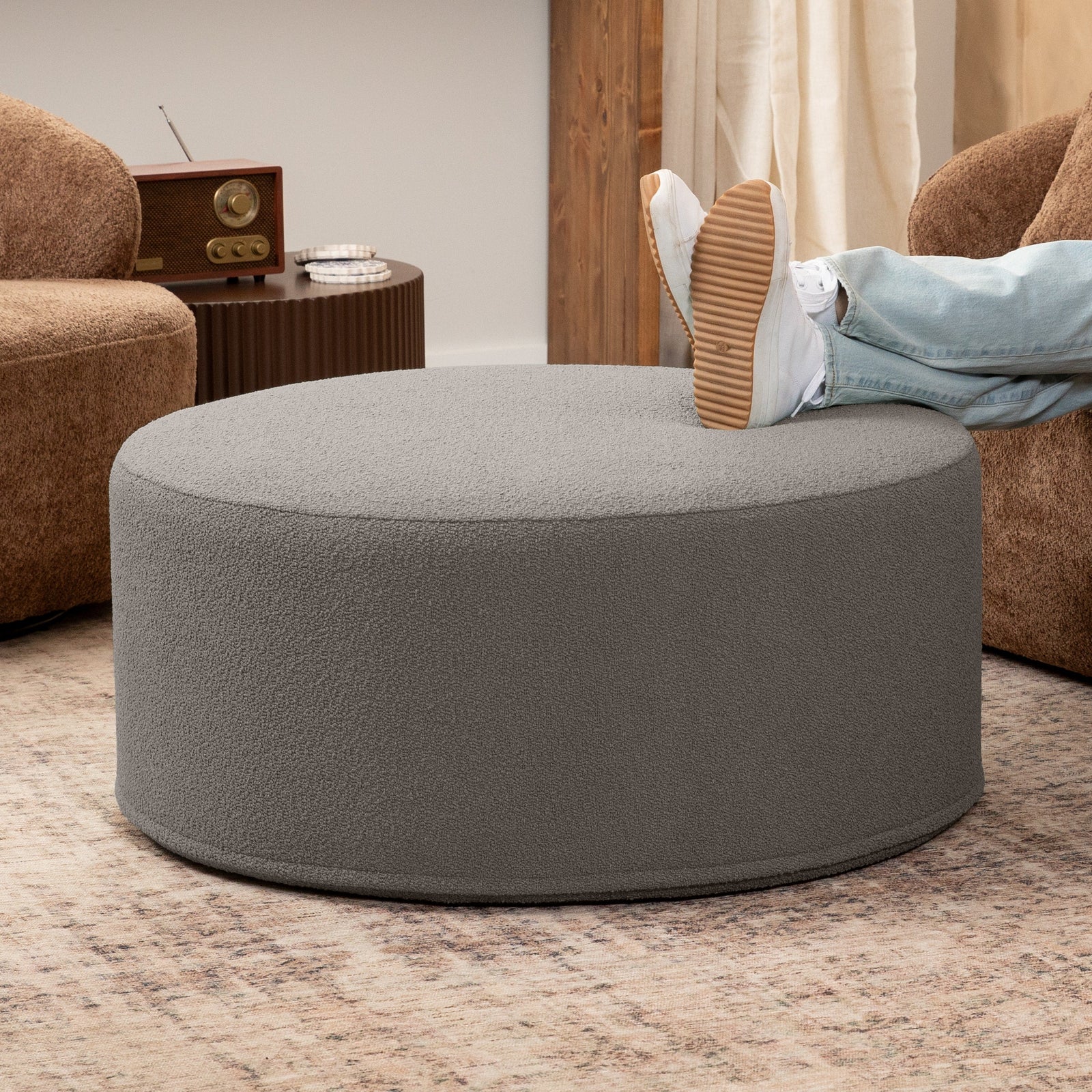 Candler 3 in Dark Gray Boucle