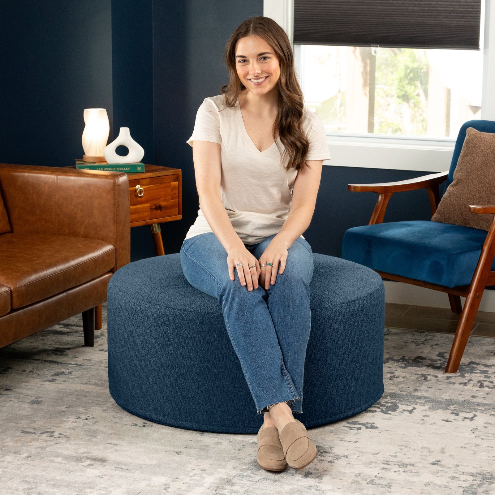 Candler 3 in Navy Boucle