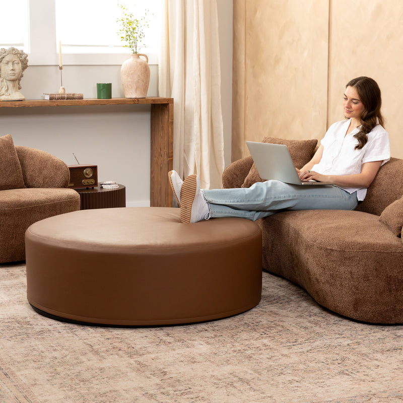 Candler 4 in Brown Cobblestone Faux Leather