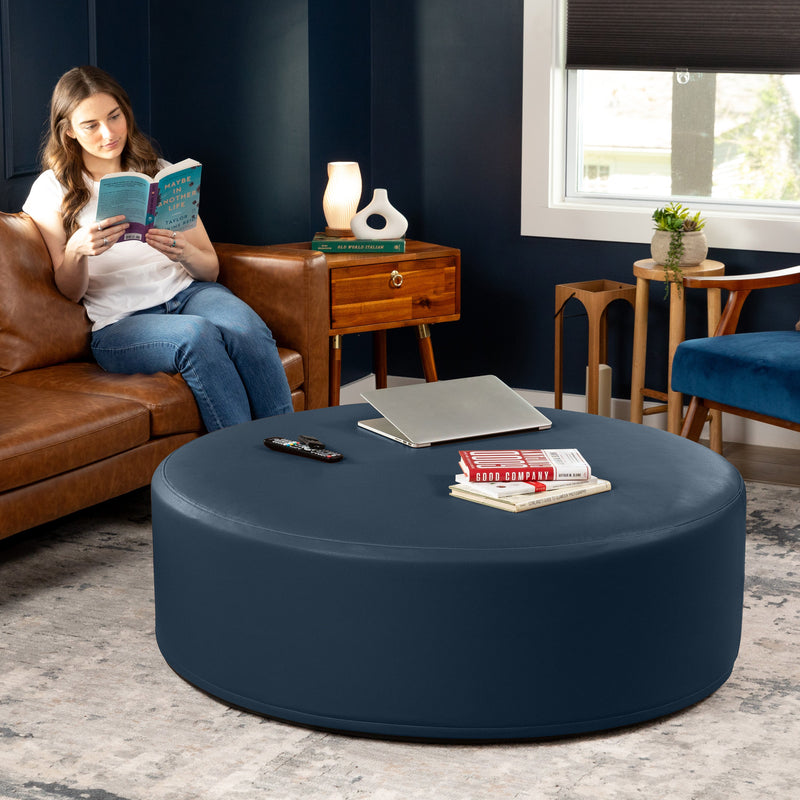 Candler 4 in Blue Cobblestone Faux Leather