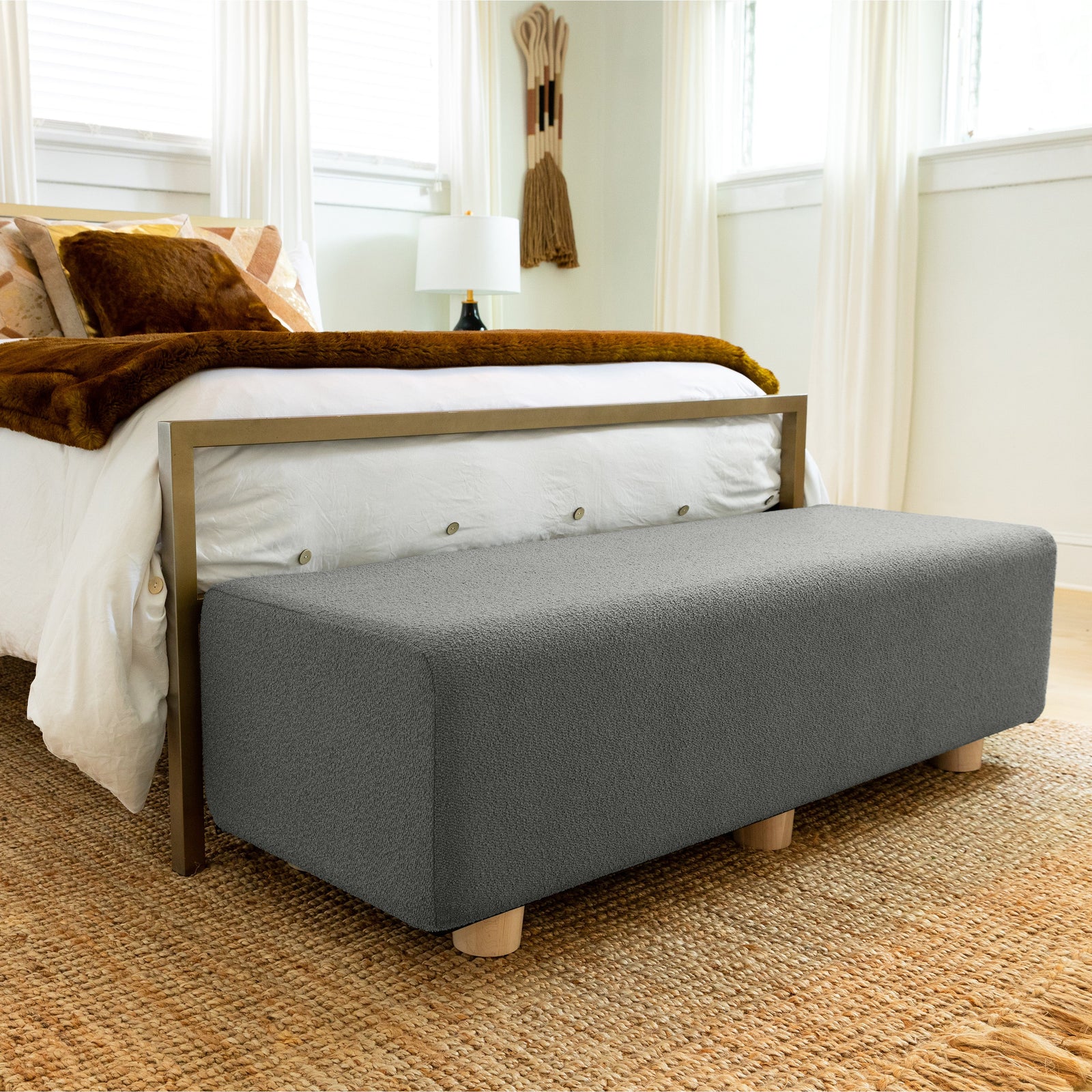 Caya King in Dark Gray Boucle