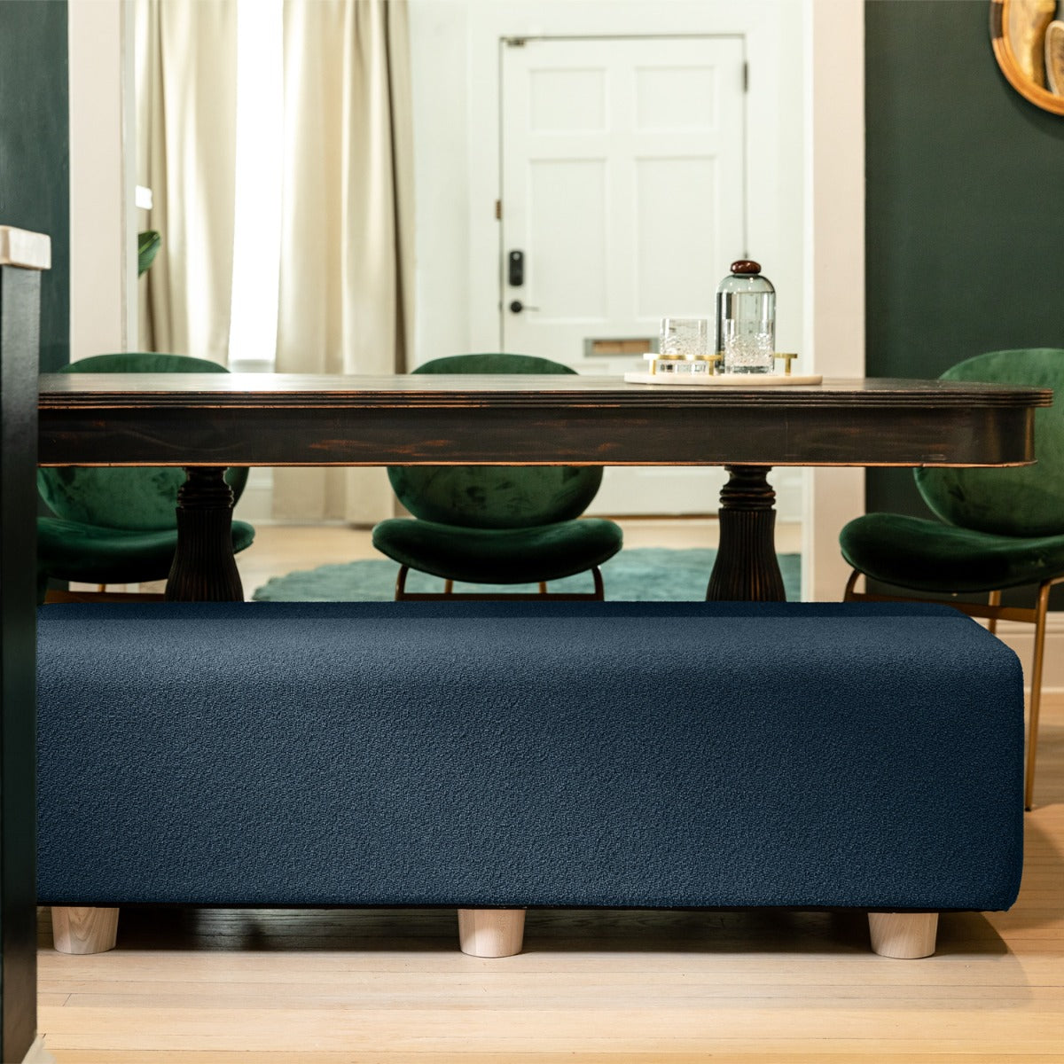Caya Queen in Navy Boucle