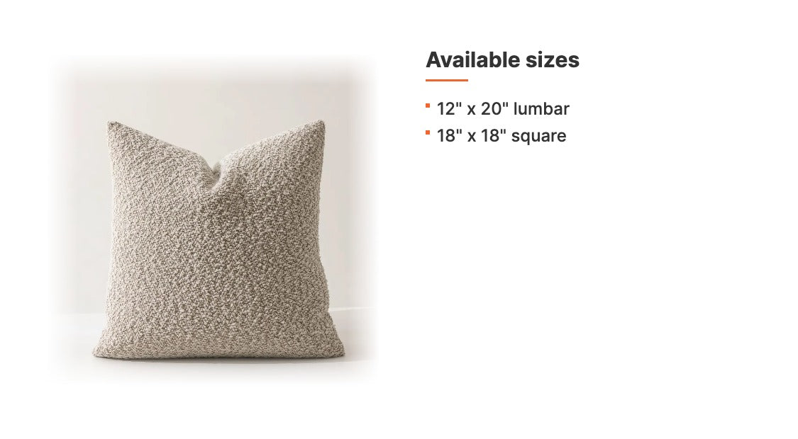 Chenille Boucle Throw Pillow dimensions