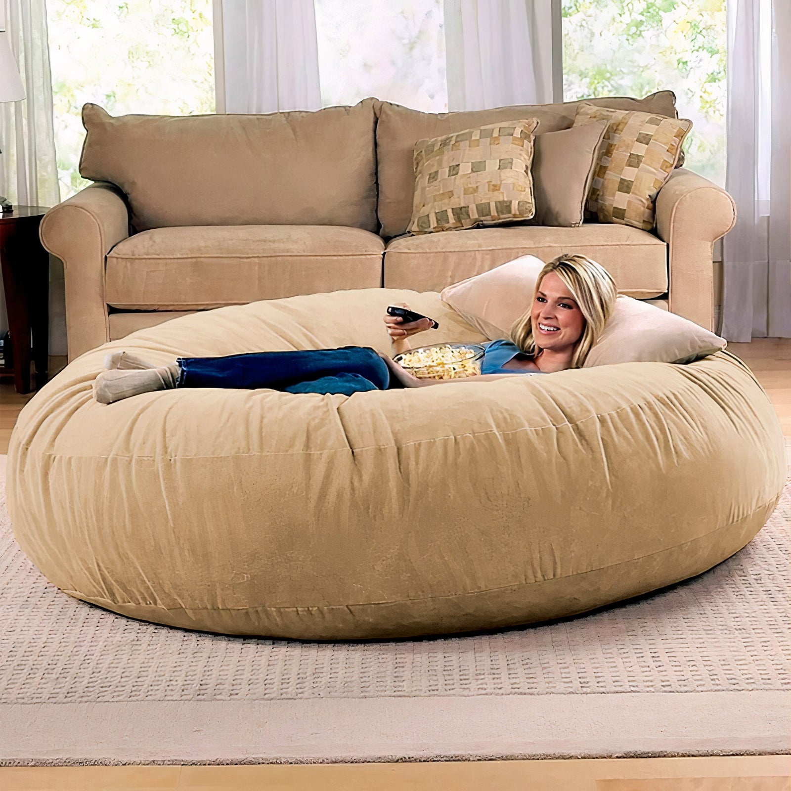 Cocoon 6 bean bag chair in Camel Microsuede