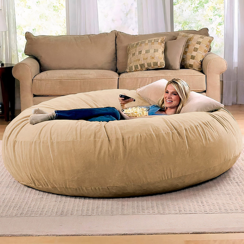 Cocoon 6 bean bag chair in Camel Microsuede