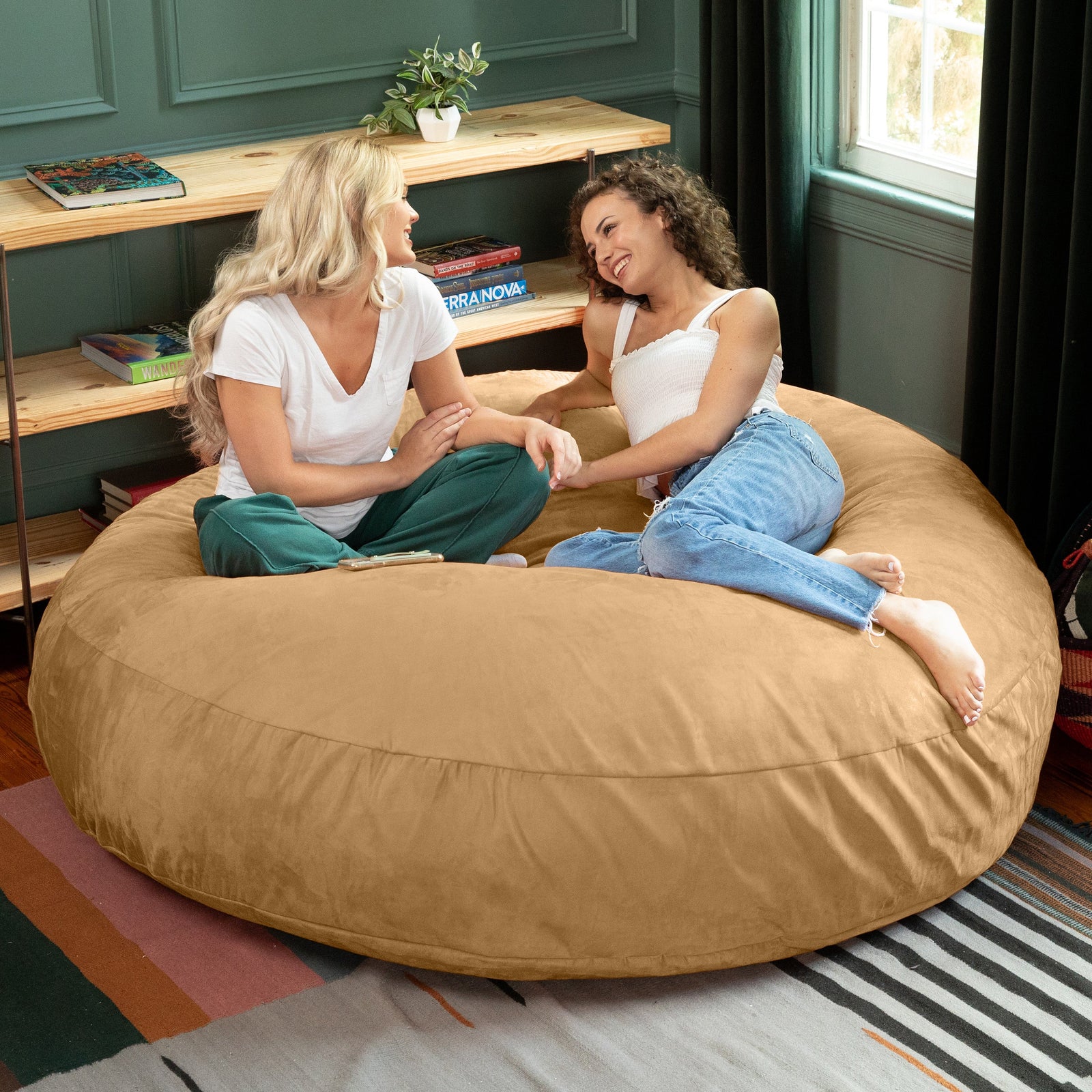 Cocoon 6 bean bag chair in Camel Microsuede