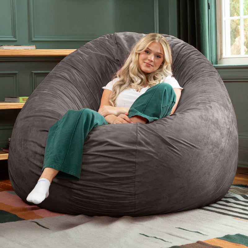 Cocoon 6 bean bag chair in Dark Gray Microsuede