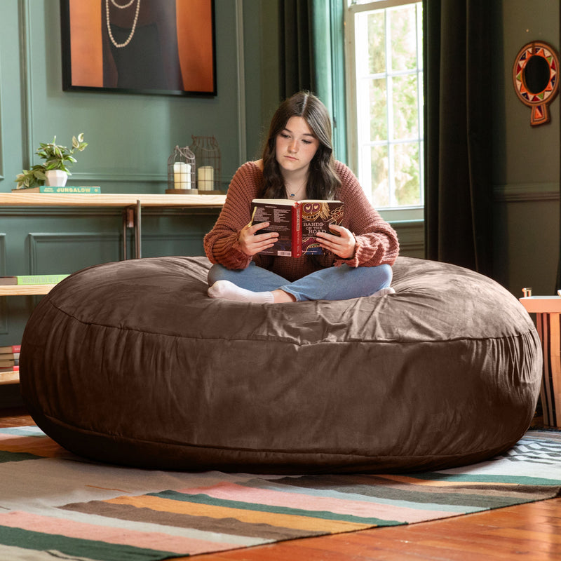 Cocoon 6 bean bag chair in Chocolate Microsuede