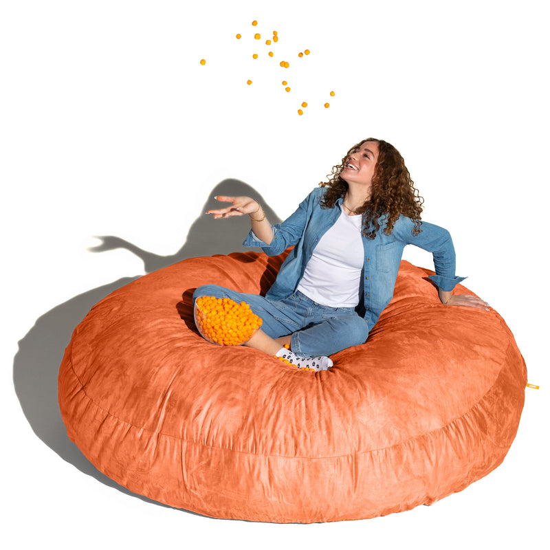 Cocoon 6 bean bag chair in Orange Microsuede