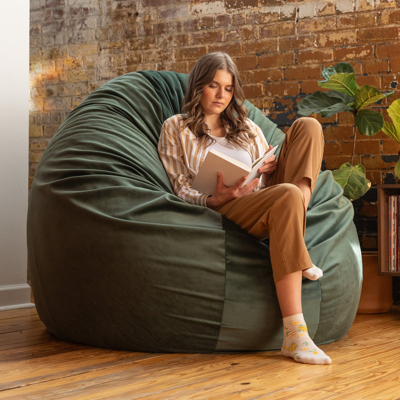 Cocoon 6 bean bag chair in Green Lush Velvet