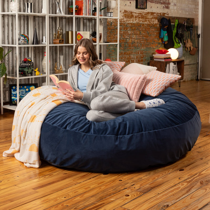 Cocoon 6 bean bag chair in Blue Lush Velvet