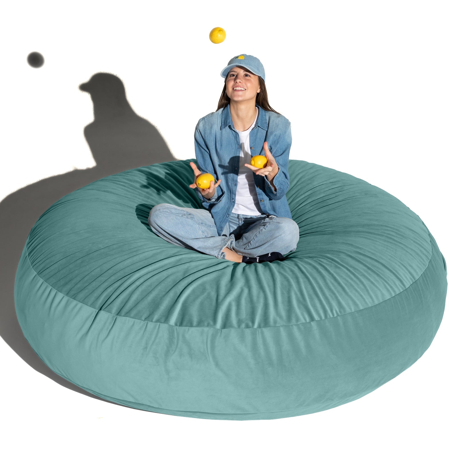 Cocoon 6 bean bag chair in Turquoise Lush Velvet