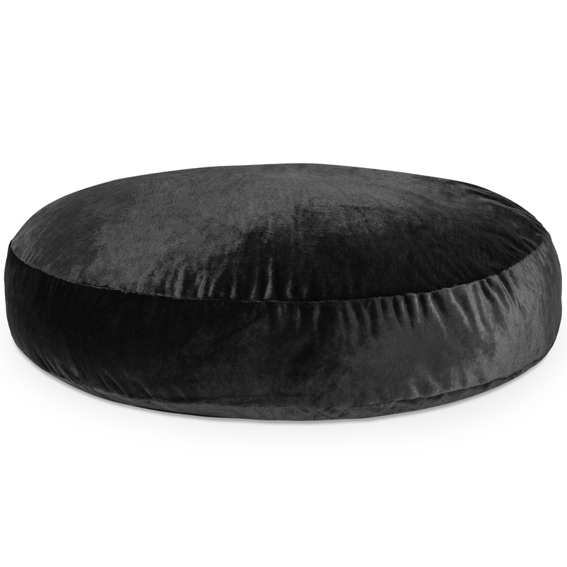 Raven-Symone Big Snuggler in black rabbit fur on white background