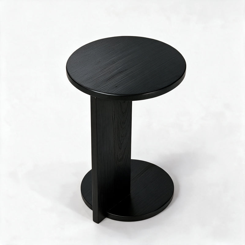 Echo Side Table in black, top view