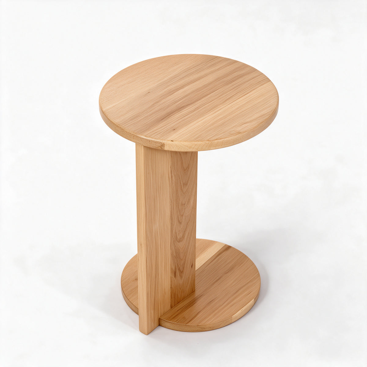 Echo Side Table in natural, top view