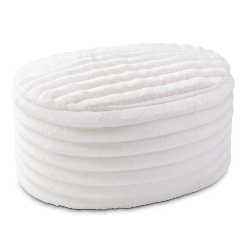 Paran 3 in Striped White Faux Fur
