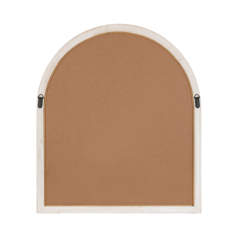 Back of the white rattan arch mirror