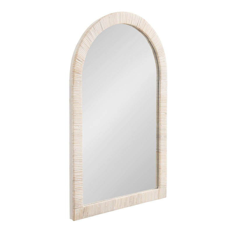 Rahfy arched wall mirror with white rattan frame