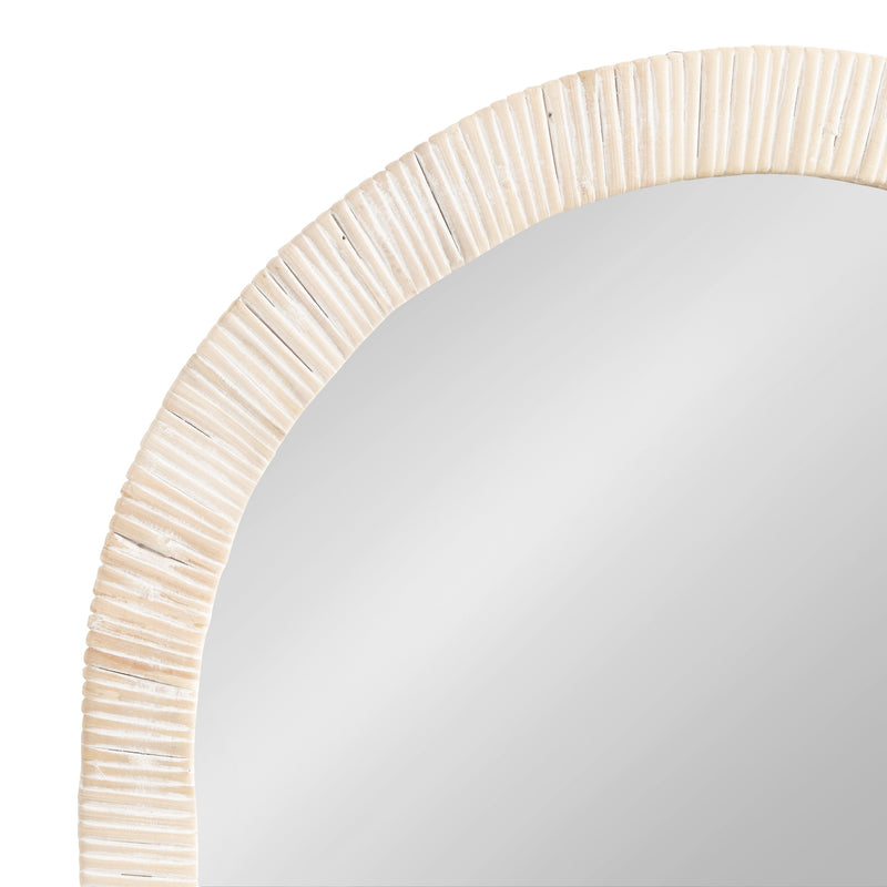 Close-up of the white wrapped rattan frame
