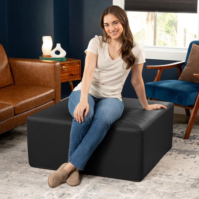 Fairlie in Black Cobblestone Faux Leather