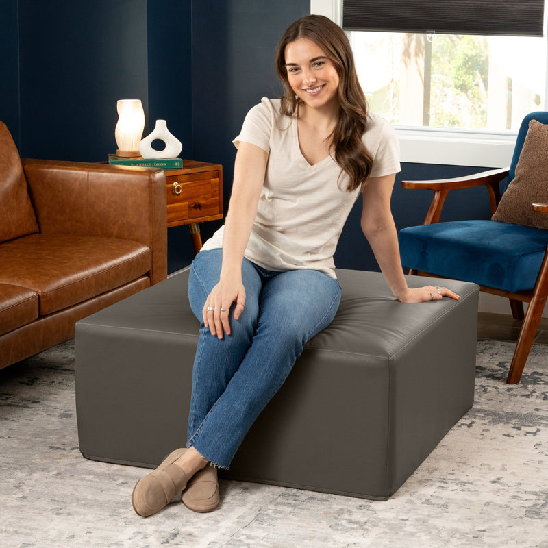 Fairlie in Gray Cobblestone Faux Leather
