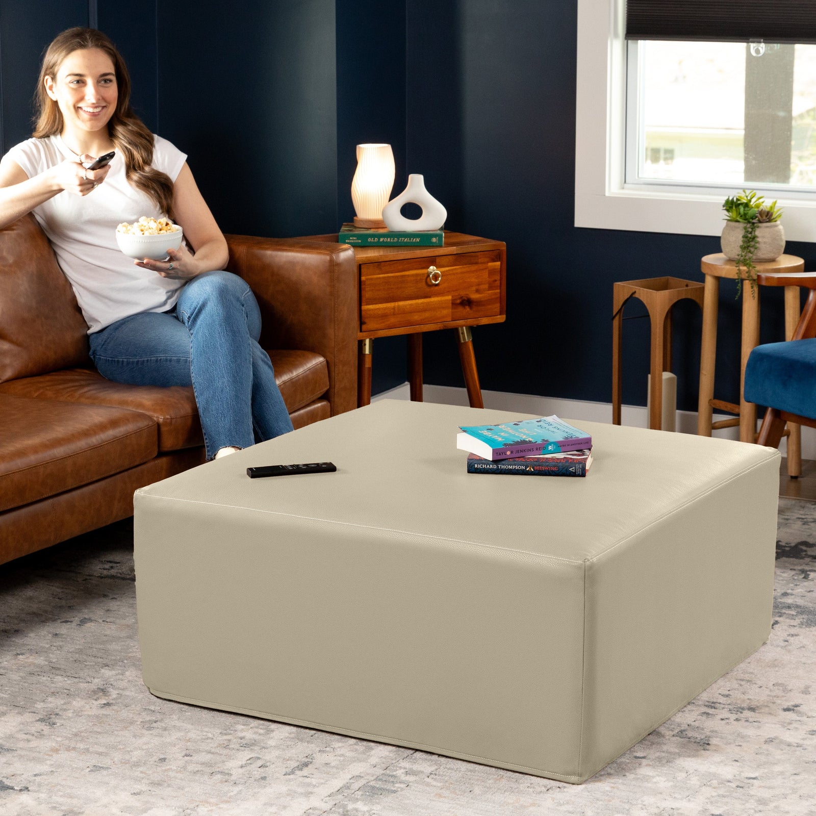 Fairlie in Beige Cobblestone Faux Leather