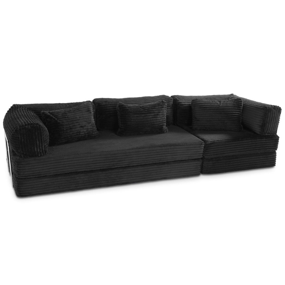 Unsofa® in Striped Black Faux Fur
