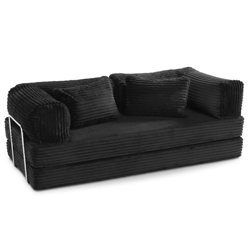 Unsofa® in Striped Black Faux Fur