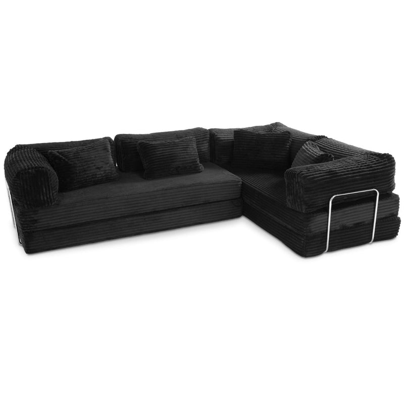 Unsofa® in Striped Black Faux Fur