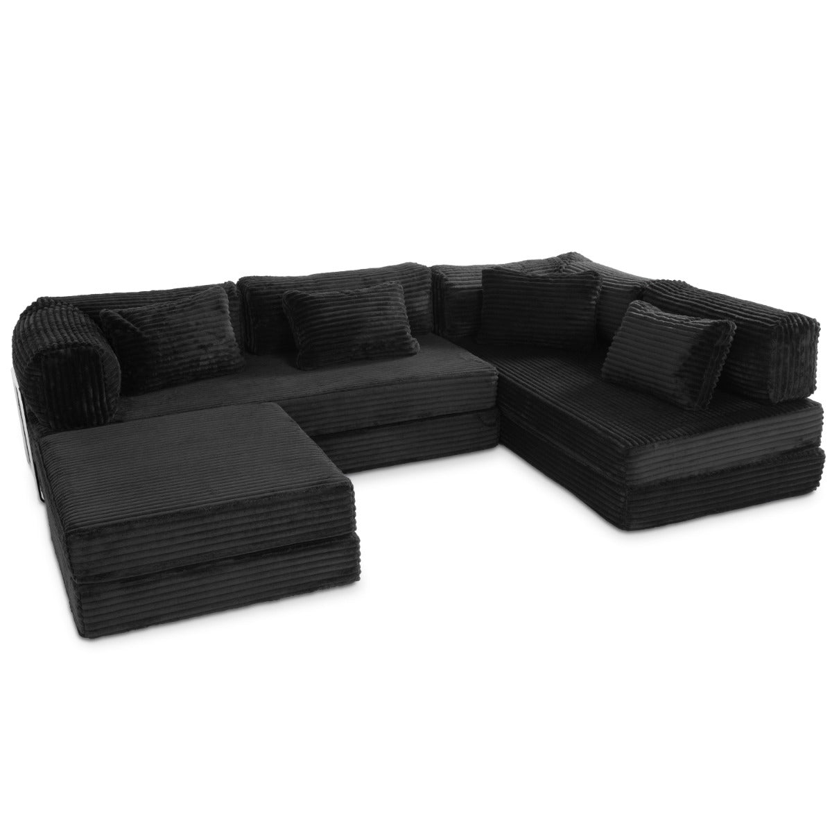 Unsofa® in Striped Black Faux Fur