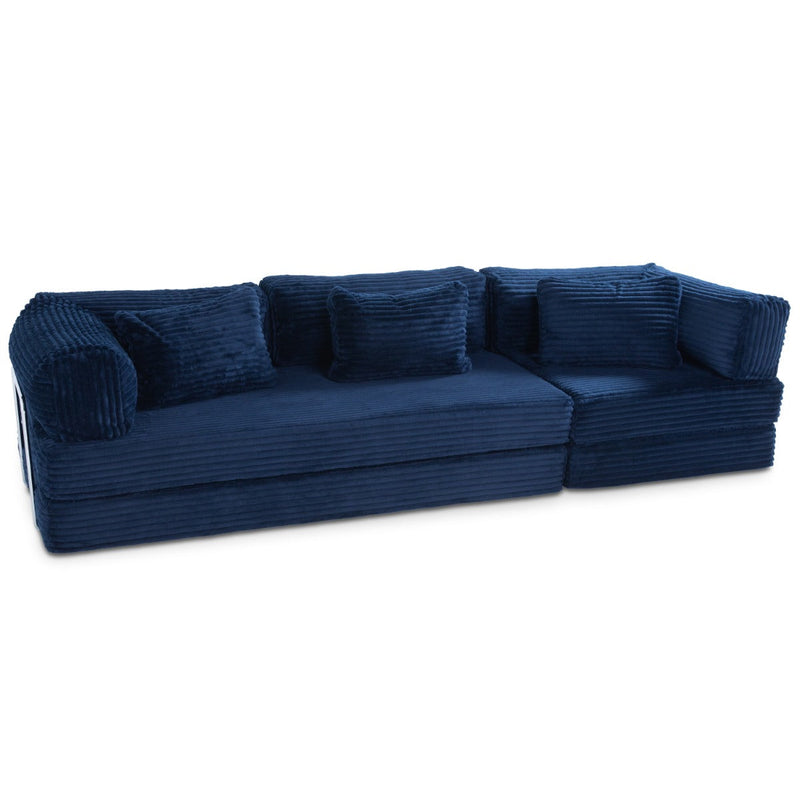 Unsofa® in Striped Navy Faux Fur