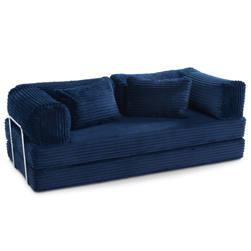 Unsofa® in Striped Navy Faux Fur