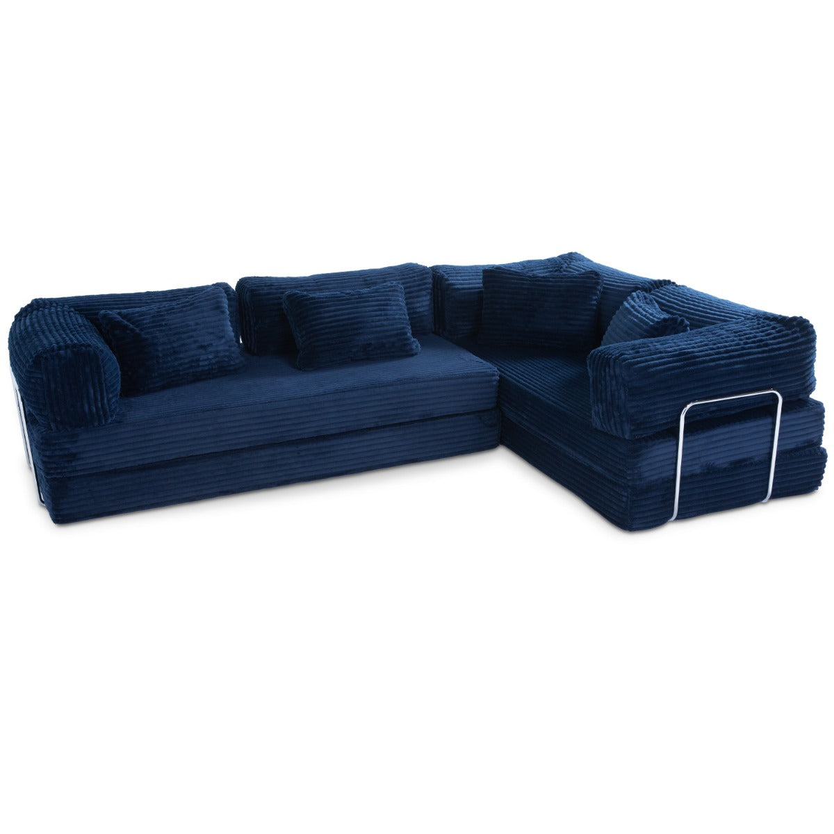 Unsofa® in Striped Navy Faux Fur