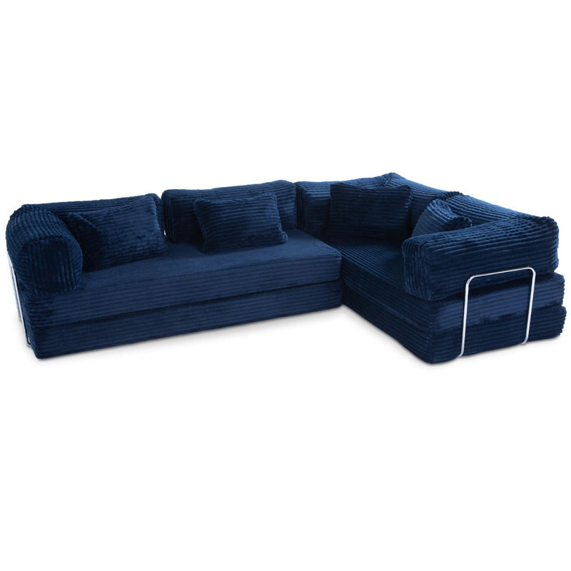 Unsofa® in Striped Navy Faux Fur