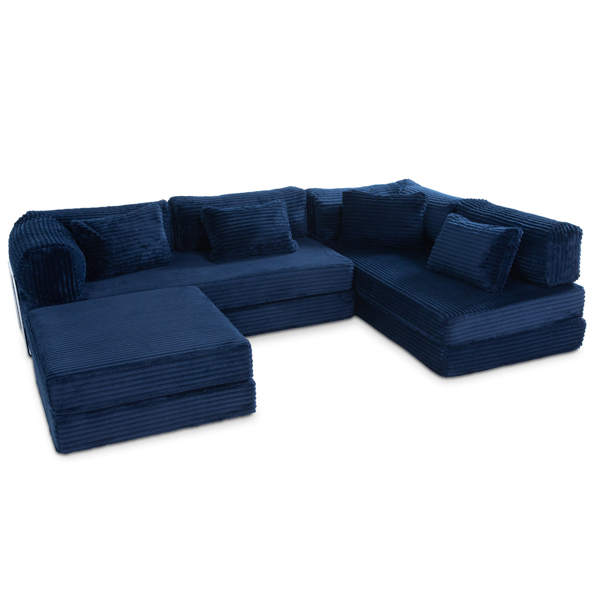 Unsofa® in Striped Navy Faux Fur