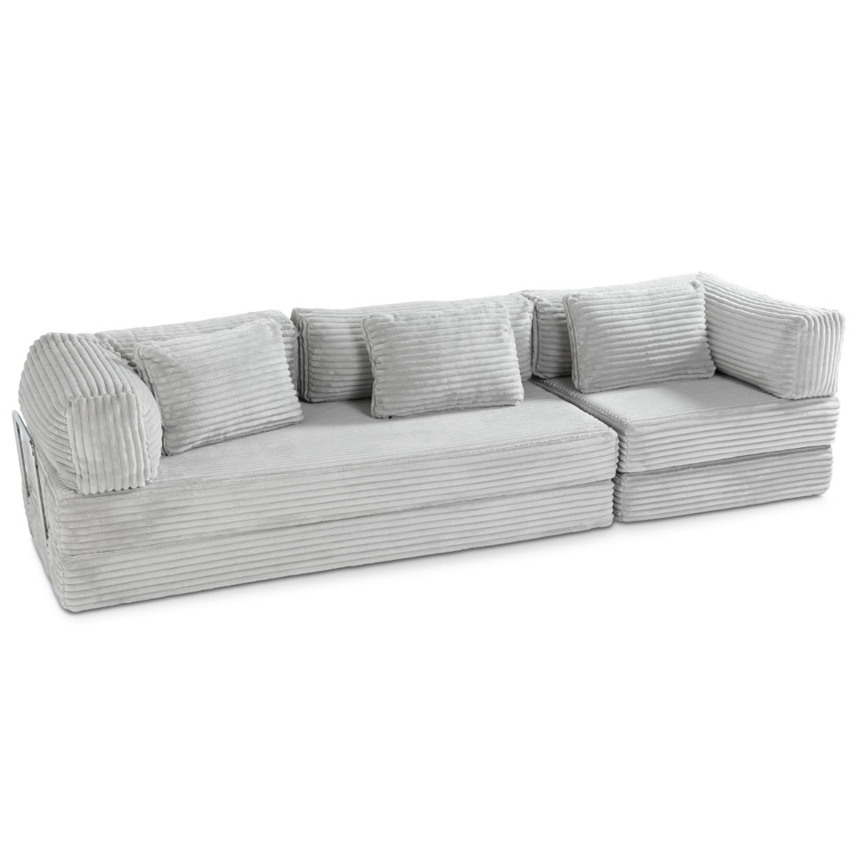 Unsofa® in Striped Gray Faux Fur