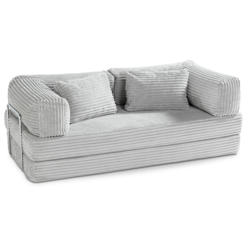 Unsofa® in Striped Gray Faux Fur