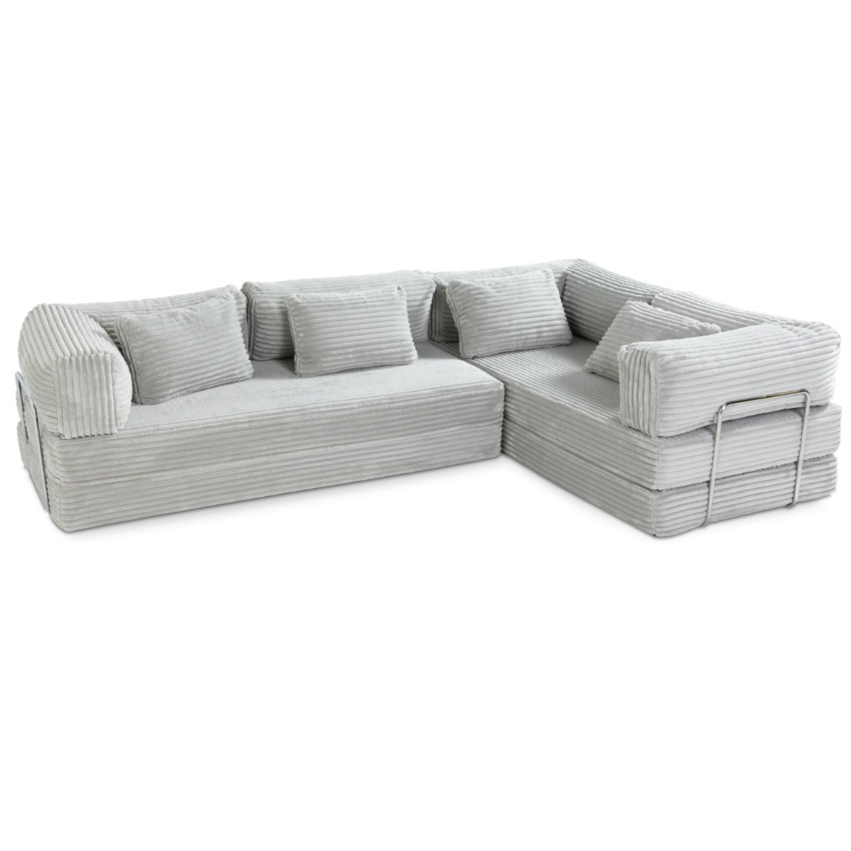 Unsofa® in Striped Gray Faux Fur