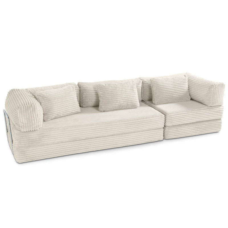 Unsofa® in Striped White Faux Fur