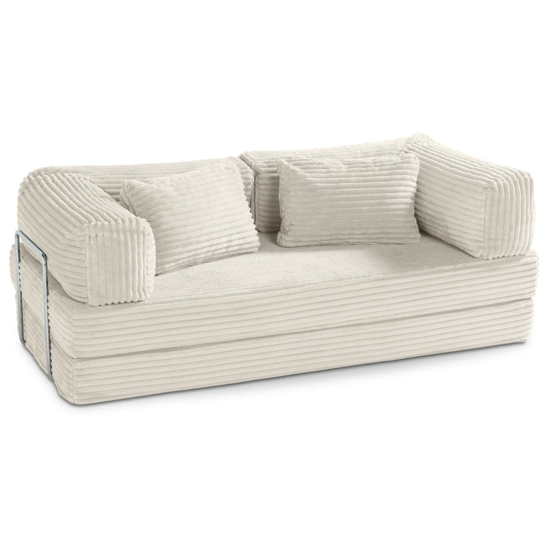 Unsofa® in Striped White Faux Fur
