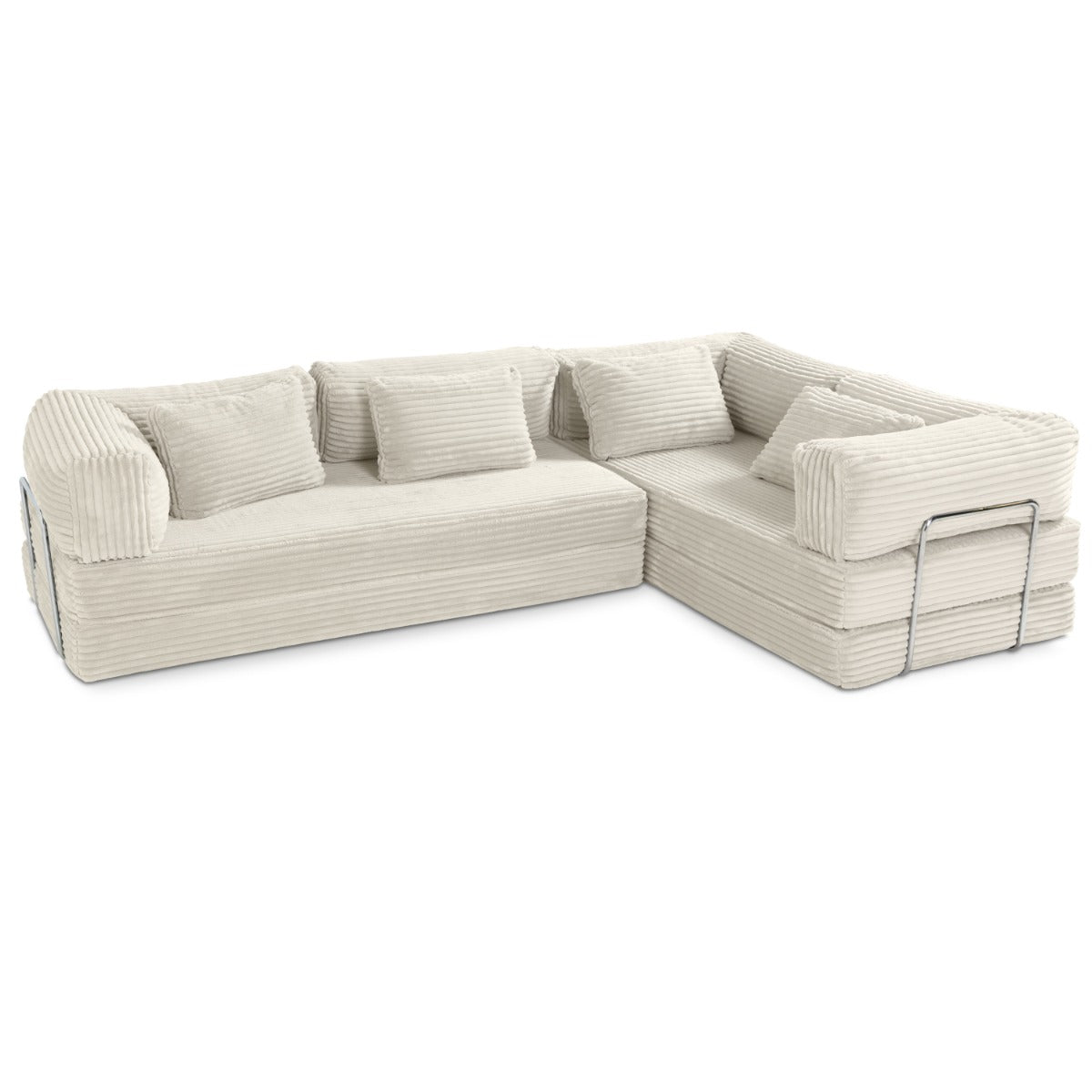 Unsofa® in Striped White Faux Fur