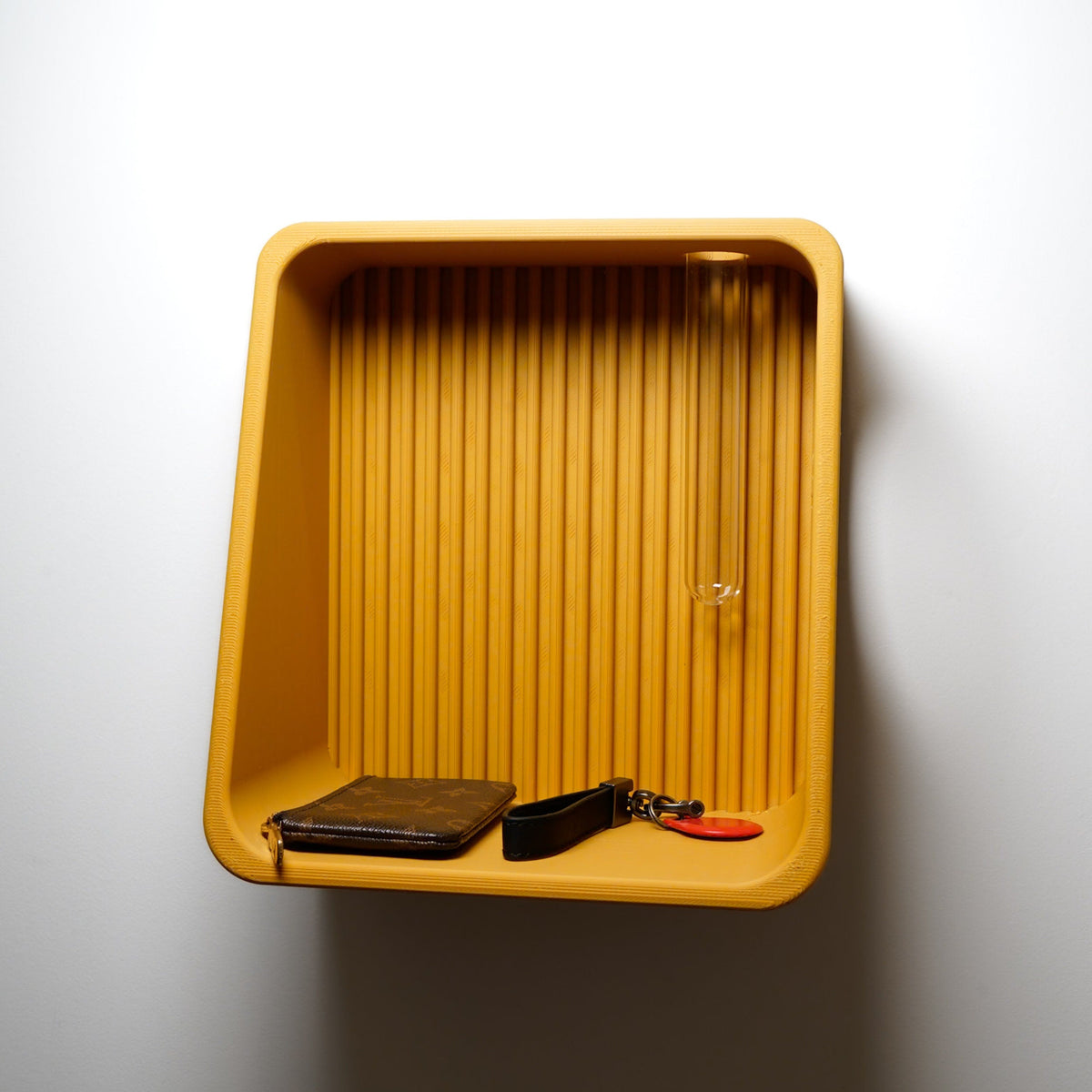 Ribbed Wall Shelf in mustard