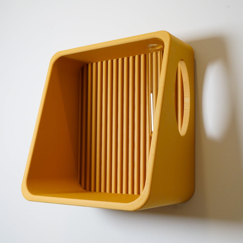 Ribbed Wall Shelf in mustard