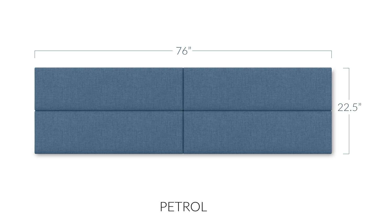 Panelist Slim Headboard Panels in Petrol FibreGuard Deluxe Microvelvet