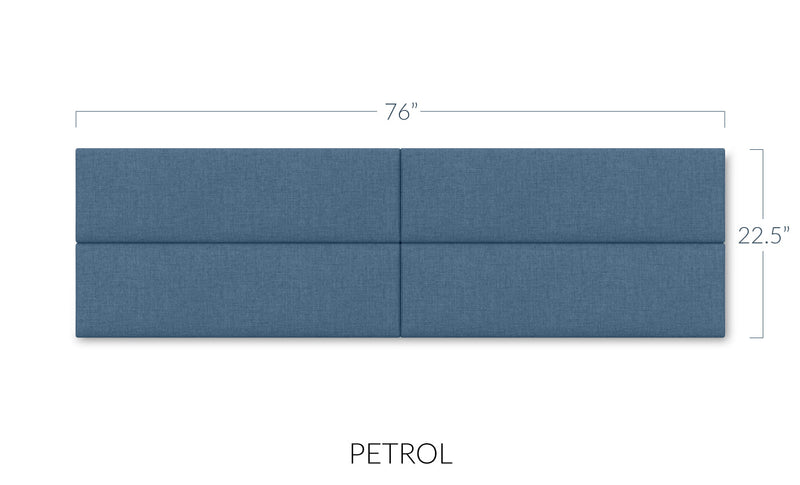 Panelist Slim Headboard Panels in Petrol FibreGuard Deluxe Microvelvet