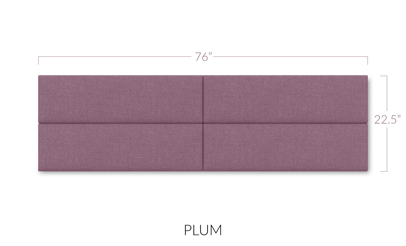 Panelist Slim Headboard Panels in Plum FibreGuard Deluxe Microvelvet