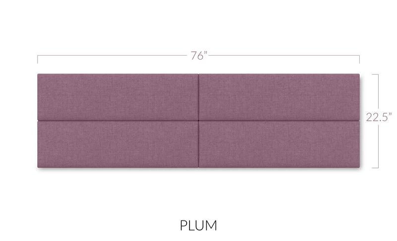 Panelist Slim Headboard Panels in Plum FibreGuard Deluxe Microvelvet