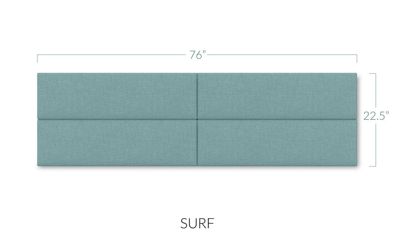 Panelist Slim Headboard Panels in Surf FibreGuard Deluxe Microvelvet
