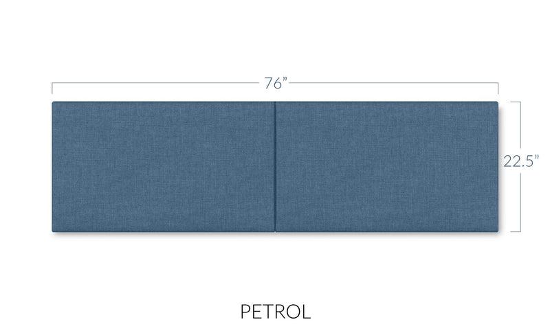 Panelist Wide Headboard Panels in Petrol FibreGuard Deluxe Microvelvet