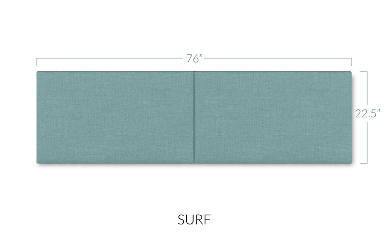 Panelist Wide Headboard Panels in Surf FibreGuard Deluxe Microvelvet